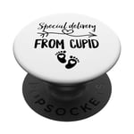 Special Delivery From Cupid Valentines Day Couples Pregnancy PopSockets Swappable PopGrip