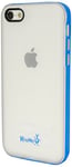 KHOMO  Coque Transparente/Opaque avec Rebord Bleu Antichoc pour Le Nouveau Apple iPhone 5C