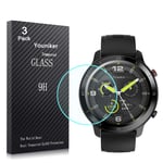 Youniker 3 Pack Compatible with TicWatch GTX Screen Protector Tempered Glass for TicWatch GTX Fitness Smartwatch Screen Protectors Cover Anti-Scratch Anti-Fingerprint Bubble Free