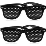 2Pack Pinhole Glasögon för förbättrad syn, svart unisex