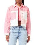 United Colors of Benetton Women's Jacket 26vjdn025, Multicolored Pink and White 902, S