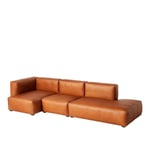 HAY - Mags Soft 3 Seater Combination 3 Left - Light Grey Stitching - Cat.6 - Sense Cognac - Soffor
