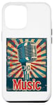 Coque pour iPhone 13 Pro Max Microphone chanteur vintage rétro chanteur