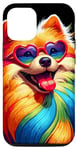 Coque pour iPhone 15 Rainbow Heart Lunes Chog Love Puppy Gerful