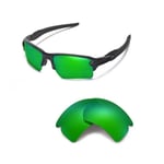 Walleva Polarized Emerald Replacement Lenses For Oakley Flak 2.0 XL Sunglasses