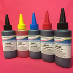 5 X DYE INK REFILL BOTTLES FOR CANON PIXMA MG6850 MG6851 MG6852 MG6853 PRINTER