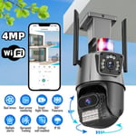4MP Camera Surveillance WiFi Exterieure,360° PTZ Caméra IP Extérieure avec Double Objectif,Suivi Intelligent,Détection Humaine