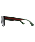 Gucci Rectangle Mens Black Green Red Grey Sunglasses - One Size