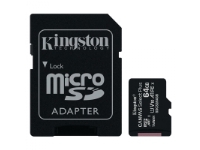 Micro SDXC minneskort 64GB Kingston, m. adapter