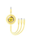 Charging Cable 3w1 USB to USB-C USB-M Lightning 3.5A 1.1m (yellow)