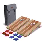 GoSports Ensemble de Jeu de Cornhole Sac à Dos de 61 x 300 cm, Comprend 2 Planches de Voyage en Bois de qualité supérieure et 8 Mini poufs à bâtons et toboggans, Multicolore