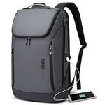 BANGE Business Smart Backpack Waterproof fit 15.6 Inch Laptop Backpack with USB Charging Port,Travel Durable Backpack, Gray