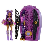 Monster High Skulltimate Secrets Doll and Accessories Set, Monster Mysteries Clawdeen Wolf with Dress-Up Closet and 19+ Surprises including Clothes, HXH85