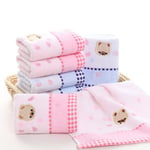 25*50cm Cotton Baby Towel Cartoon Bear Washcloth Handkerchi Pink