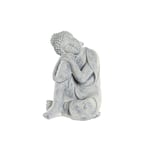 Dekorativ figur Grå Lysegrå Buddha Orientalsk 18 x 14 x 23 cm