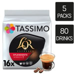 Tassimo Coffee Pods L'OR Splendente 5 Packs (Total 80 Drinks)