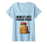 Womens World's Best Pancake Maker V-Neck T-Shirt
