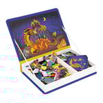 Janod - Magnéti'Book Dragons - Jeu Educatif Magnétique 53 Aimants + 10 Modèles - Jouet Enfant en Carton FSC - Développe Dextérité et Imagination - Dès 3 Ans - J02527, Violet