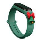 Xiaomi Mi Smart Band 5/6 Silikon Strap Xmas Bell - Mörkgrön