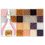 Seed bead kit – med masser af skinnende rocaillesperler, smykketilbehør, tråd og en rundtang