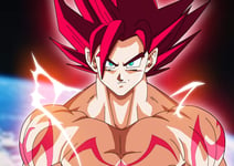 Dragon Ball Z Goku Super Saiyan God Red Anime Poster Art Glossy Poster (A2 420 × 594 mm)