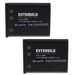 EXTENSILO 2x Batteries compatible avec Casio Exilim EX-H5, EX-H50, EX-N1, EX-N10, EX-G1 appareil photo, reflex numérique (700mAh, 3,7V, Li-ion)