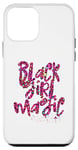 Coque pour iPhone 12 mini Rose vif Léopard Noir Fille Magique Mélanine Noire Reine Femme