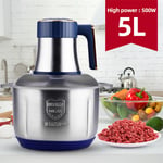5L Electric Meat Mincer Machine Food Processor Mixer Grinder Stainless Steel