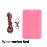 Bus Card Holder With Buckle Document Case Id Cover Watermelon Red