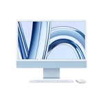 Apple 2023 iMac Ordinateur de Bureau Tout‑en‑Un avec Puce M3 : CPU 8 cœurs, GPU 8 cœurs, écran Retina 4,5K 24 Pouces, 8 Go de mémoire unifiée, 256 Go de Stockage SSD, Bleu