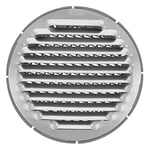 Amig - Grille de ventilation ronde en Aluminium avec moustiquaire | Grilles d'aération pour sortie d'air | Idéal pour plafond de cuisine et de salle de bain | 12 cm de diamètre | Couleur: Argent