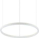 Oracle, Pendel lampe, Slim, aluminium by Ideal Lux (D: 50 cm. x H: 2 cm., Hvid/4000 kelvin)