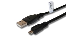 vhbw Câble USB (Standard USB Type A) 150cm compatible avec Panasonic Lumix DMC-FZ62, DMC-FZ150, DMC-FZ200, DMC-G1, DMC-G2, DMC-G3 appareil photo