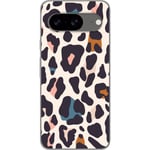 Google Pixel 8 Transparent Mobilskal Leopardmönster