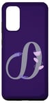 Galaxy S20 Purple Elegant Lavender and Leaf Motif Letter D Case