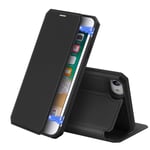 DUX DUCIS Coque pour iPhone SE 2022 / iPhone SE 2020 / iPhone 7 / iPhone 8, Housse en Cuir avec Magnetique Premium Flip Compatible pour Apple iPhone SE 2022 / SE 2020 / 7 / 8 (Noir)