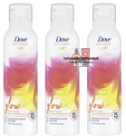 3 X Dove GLOW Shower & Shave Blood Orange & Spiced Rhubarb Mousse Foam 200ml
