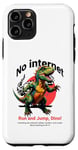 Coque pour iPhone 11 Pro Pas d'Internet, courir et sauter, Dino! Vérifiez les câbles, modem, routeur