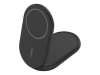 Belkin Boostcharge - Trådlöst Laddställ - Magnetisk, Hopfällbar, Med Qi2 - 15 Watt - 3 A - Fast Charge, Strömmatning 3.1 - Svart