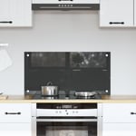 Kök Backsplash Mörk Grå 80x40x0,6 cm Härdat Glas