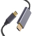 Câble USB C vers HDMI 4K, câble adaptateur USB Type C vers HDMI de 3 m Cordon tressé haute vitesse pour connecter un ordinateur portable et un téléphone à un téléviseur Compatible avec MacBook Pro/Air 2020, iPad Pro 2020, LG, Dell XPS 13/15 et plus.