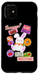 Coque pour iPhone 11 Adorable lapin Take It Easy Cool