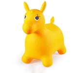 CKH Outdoor Riding Pony Children Inflatable Toy Vaulting Horse Baby Vaulting Horse, Yellow