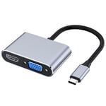 USB C to  VGA Multiport Adapter 4K Type C USB-C HUB Video Projectors7048