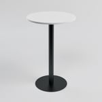 Pyöreä baaripöytä, musta jalka, kansi useissa väreissä Valkoinen Ø70 cm