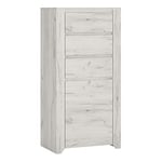 Furniture To Go Angel 1 Door 3 Drawer Chest, White Oak, 56x40x116.3 cm
