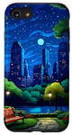 iPhone SE (2020) / 7 / 8 New York City Evening Stars Retro Pixel art Case