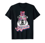 Merica English Bulldog Red White Blue Tie Dye USA Flag T-Shirt