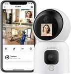 ZOSI C528M Dual-Lens 2K WiFi Security Camera Indoor, 360° Views Pan/Tilt Home CC