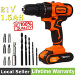 21V Cordless Drill Electric Screwdriver Power Driver Combi Drill Kit 1/2 Battery